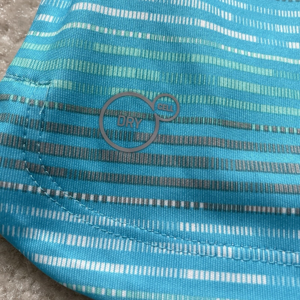 Puma Golf Sleeveless Top Blue Aqua Stripe Womens Large Active - Picture 5 of 8